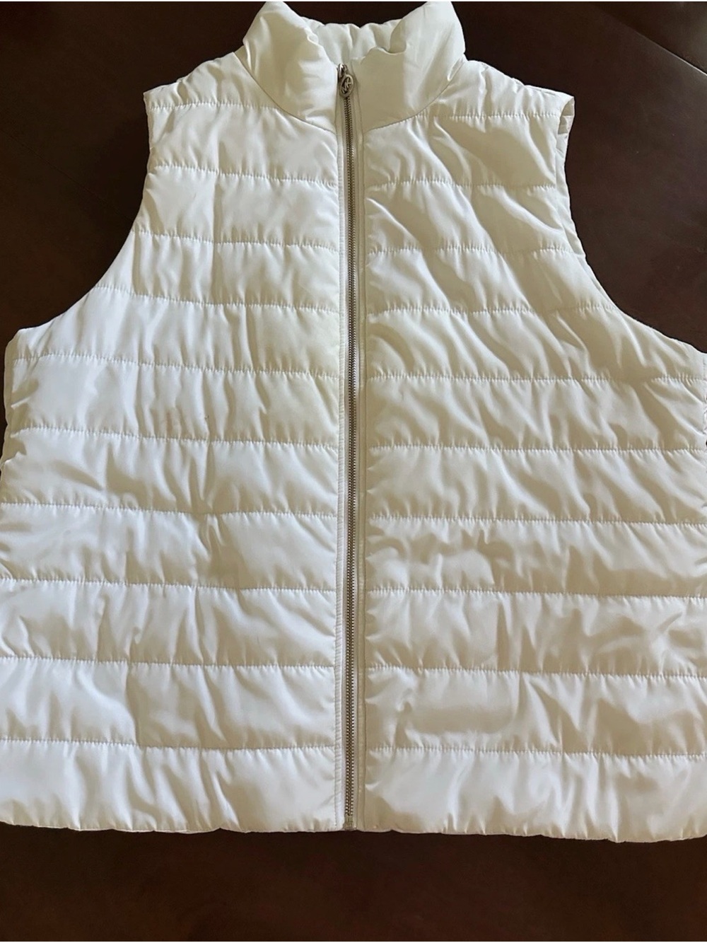 Michael Kors White Quilted Puffer Vest - Zip Front May Fit XL L